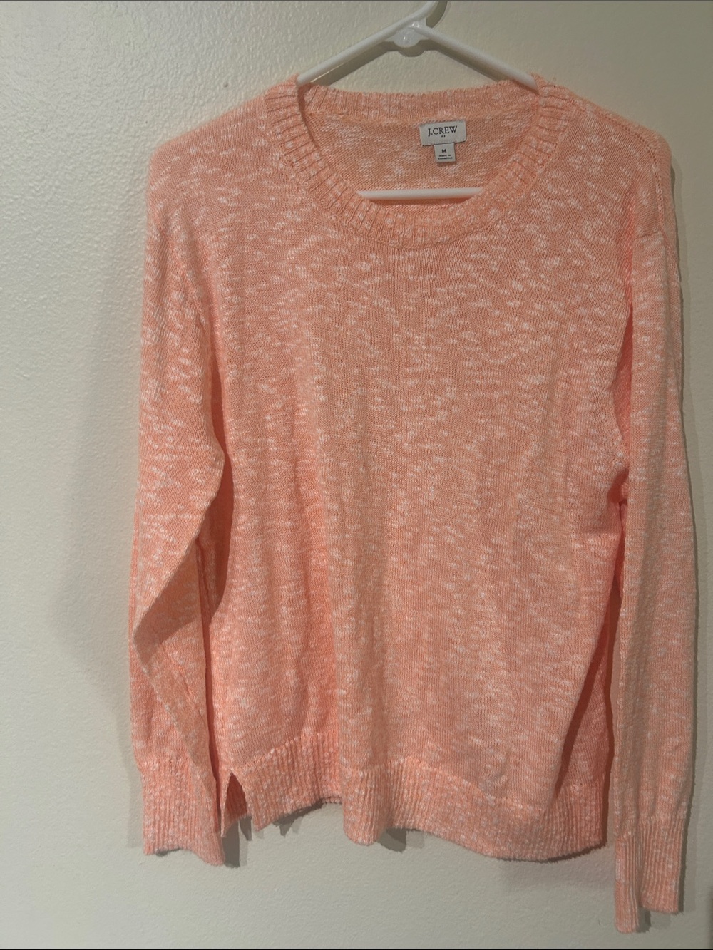 J. Crew Peach Marled Crewneck Sweater